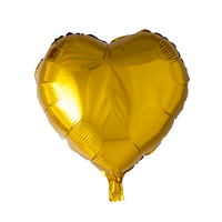 Folieballon  - hjerteformet 45 cm - guld
